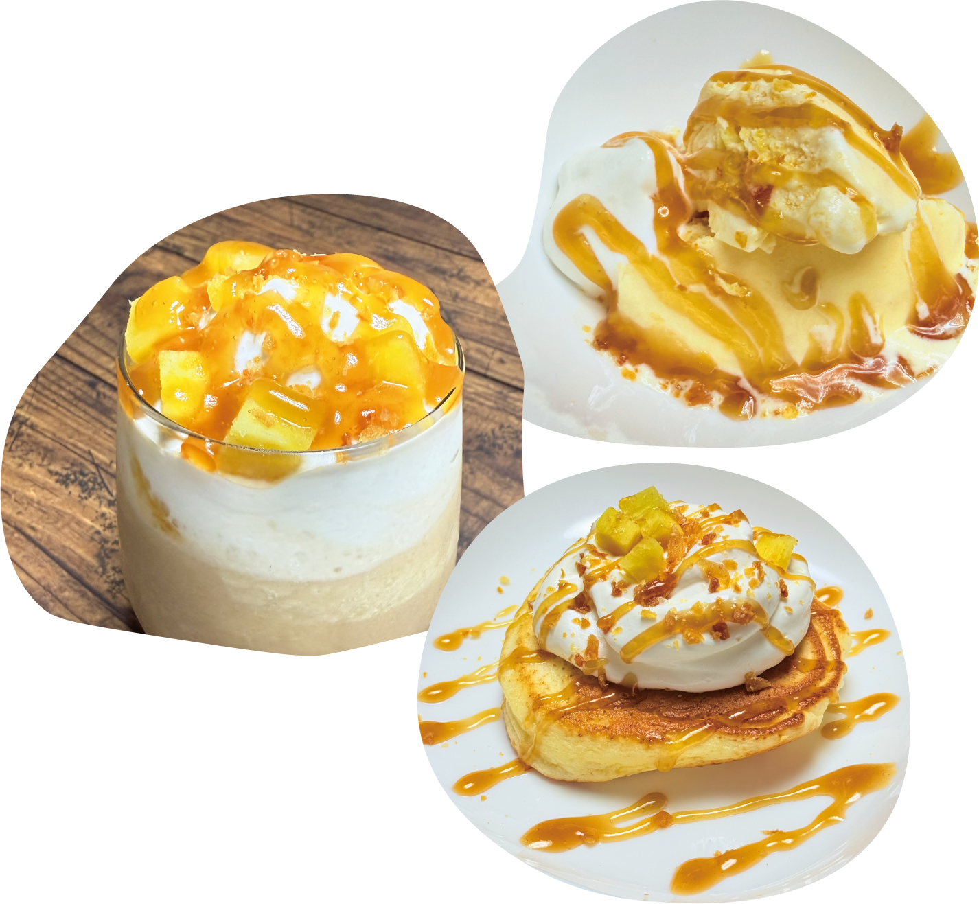 さつまいもシラップを掛けて映えるスイーツメニューに